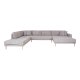 HOUSE NORDIC Lido U-sofa med pen ende - U-sofa med pen ende, hyrevendt i lys gr med fire puter og naturlige treben, HN1040
