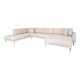 HOUSE NORDIC Lido U-sofa med pen ende - U-sofa med pen ende, hyrevendt i sand med fire puter og naturlige treben, HN1050