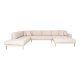 HOUSE NORDIC Lido U-sofa med pen ende - U-sofa med pen ende, hyrevendt i sand med fire puter og naturlige treben, HN1050