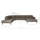 HOUSE NORDIC Lido U-sofa med pen ende - U-sofa med pen ende, hyrevendt i brunt med fire puter og svarte treben, HN1055