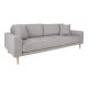 HOUSE NORDIC Lido 3-seters sofa - 3-seters sofa, lys gr med to puter og naturlige treben, HN1040