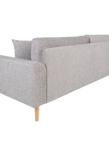 HOUSE NORDIC Lido 3-seters sofa - 3-seters sofa, lys gr med to puter og naturlige treben, HN1040