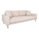 HOUSE NORDIC Lido 3-seters sofa - 3-seters sofa, sand med to puter og naturlige treben, HN1050