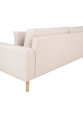 HOUSE NORDIC Lido 3-seters sofa - 3-seters sofa, sand med to puter og naturlige treben, HN1050