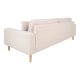 HOUSE NORDIC Lido 3-seters sofa - 3-seters sofa, sand med to puter og naturlige treben, HN1050
