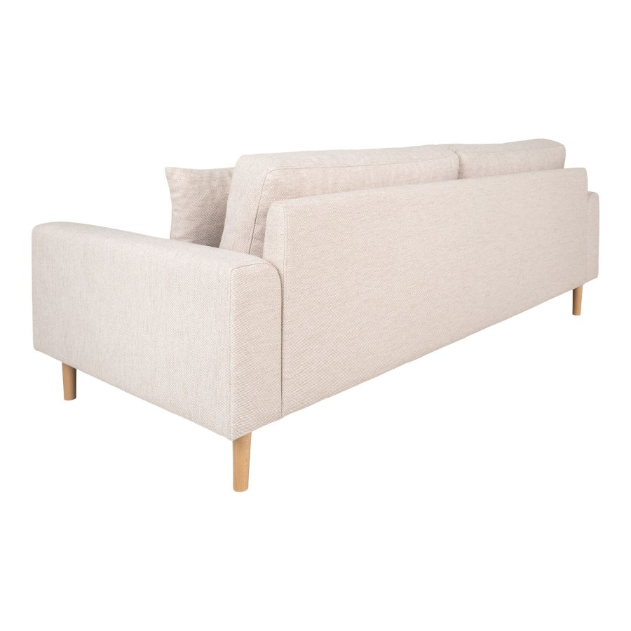HOUSE NORDIC Lido 3-seters sofa - 3-seters sofa, sand med to puter og naturlige treben, HN1050