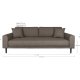 HOUSE NORDIC Lido 3-seters sofa - 3-seters sofa, brun med to puter og svarte treben, HN1055