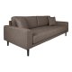 HOUSE NORDIC Lido 3-seters sofa - 3-seters sofa, brun med to puter og svarte treben, HN1055