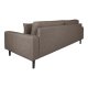 HOUSE NORDIC Lido 3-seters sofa - 3-seters sofa, brun med to puter og svarte treben, HN1055