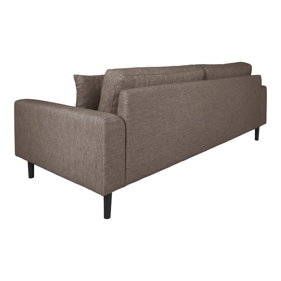 HOUSE NORDIC Lido 3-seters sofa - 3-seters sofa, brun med to puter og svarte treben, HN1055