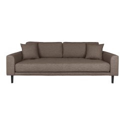 HOUSE NORDIC Lido 3-seters sofa - 3-seters sofa, brun med to puter og svarte treben, HN1055