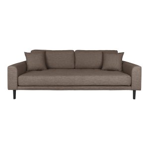 HOUSE NORDIC Lido 3 pers. sofa, m. 2 puder - brun polyester og sort bg
