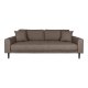 HOUSE NORDIC Lido 3-seters sofa - 3-seters sofa, brun med to puter og svarte treben, HN1055