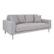HOUSE NORDIC Lido 2,5-personers sofa - 2,5-personers sofa, lys gr med to puter og naturlige treben, HN1040