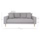 HOUSE NORDIC Lido 2,5-personers sofa - 2,5-personers sofa, lys gr med to puter og naturlige treben, HN1040