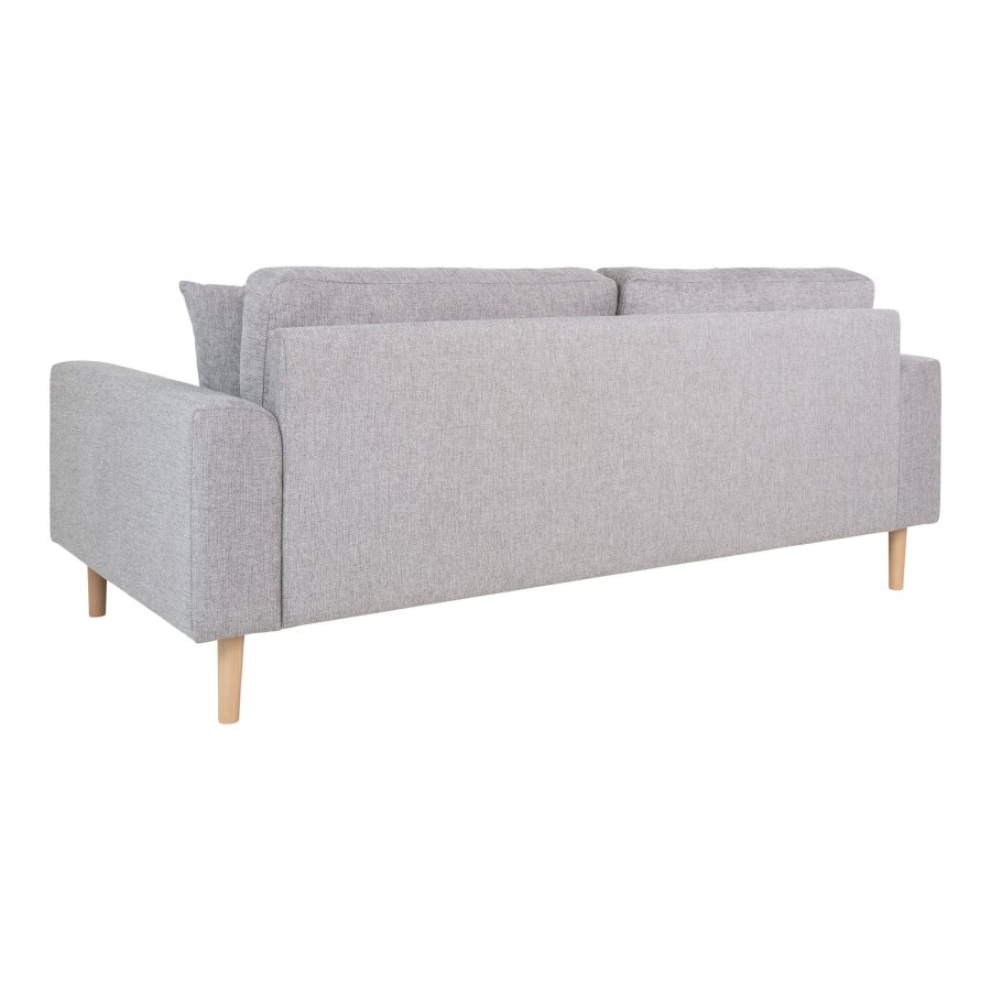 HOUSE NORDIC Lido 2,5-personers sofa - 2,5-personers sofa, lys gr med to puter og naturlige treben, HN1040