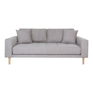 HOUSE NORDIC Lido 2,5 pers. sofa, m. 2 puder - lysegr polyester og natur bg