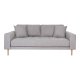 HOUSE NORDIC Lido 2,5-personers sofa - 2,5-personers sofa, lys gr med to puter og naturlige treben, HN1040