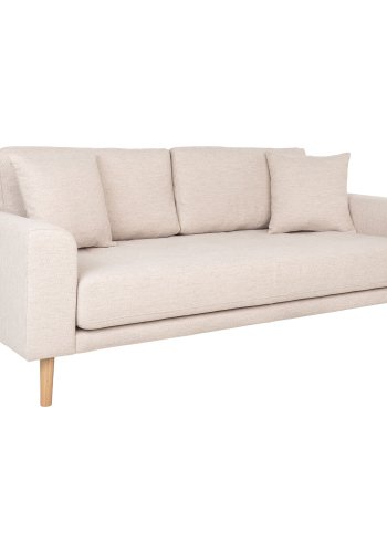 HOUSE NORDIC Lido 2,5-personers sofa - 2,5-personers sofa, sand med to puter og naturlige treben, HN1050