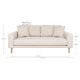 HOUSE NORDIC Lido 2,5-personers sofa - 2,5-personers sofa, sand med to puter og naturlige treben, HN1050