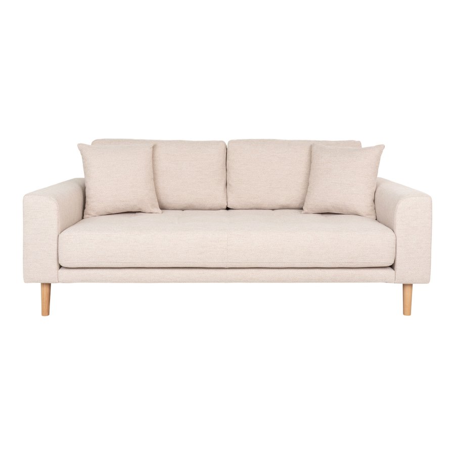 HOUSE NORDIC Lido 2,5-personers sofa - 2,5-personers sofa, sand med to puter og naturlige treben, HN1050