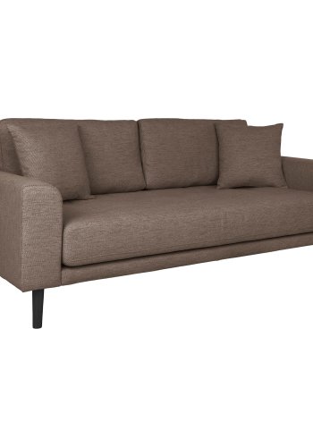 HOUSE NORDIC Lido 2,5-personers sofa - 2,5-personers sofa, brun med to puter og svarte treben, HN1055