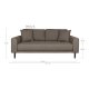 HOUSE NORDIC Lido 2,5-personers sofa - 2,5-personers sofa, brun med to puter og svarte treben, HN1055