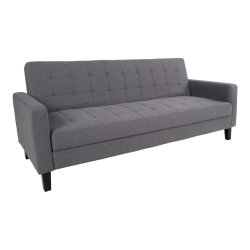 Milton sovesofa, m. armln og opbevaring - gr polyester og birketr