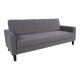 HOUSE NORDIC Milton Schlafsofa mit Armlehnen und Stauraum – graues Polyester und Birkenholz