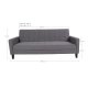 HOUSE NORDIC Milton Schlafsofa mit Armlehnen und Stauraum – graues Polyester und Birkenholz