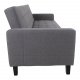 HOUSE NORDIC Milton Schlafsofa mit Armlehnen und Stauraum – graues Polyester und Birkenholz