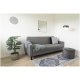HOUSE NORDIC Milton Schlafsofa mit Armlehnen und Stauraum – graues Polyester und Birkenholz