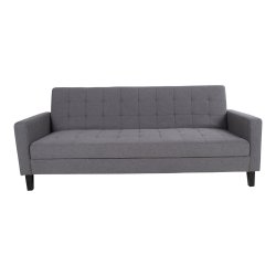Milton sovesofa, m. armln og opbevaring - gr polyester og birketr