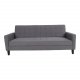 HOUSE NORDIC Milton Schlafsofa mit Armlehnen und Stauraum – graues Polyester und Birkenholz