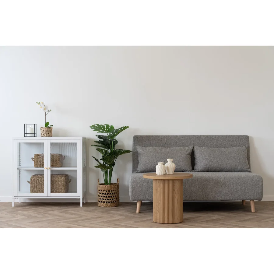 HOUSE NORDIC Marlow 2-seters sovesofa - gr polyester og naturlig tre