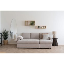 Belfast chaiselong sovesofa med opbevaring, mrk sand