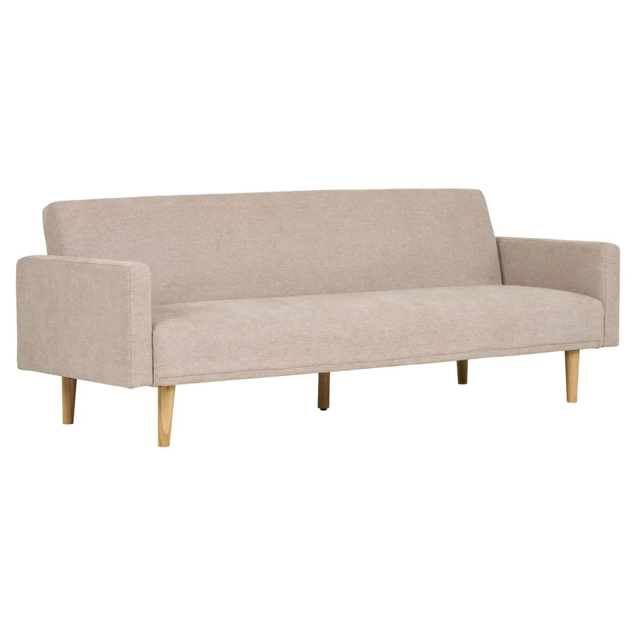 HOUSE NORDIC Kells sovesofa - mrk sand polyester og naturlig tre