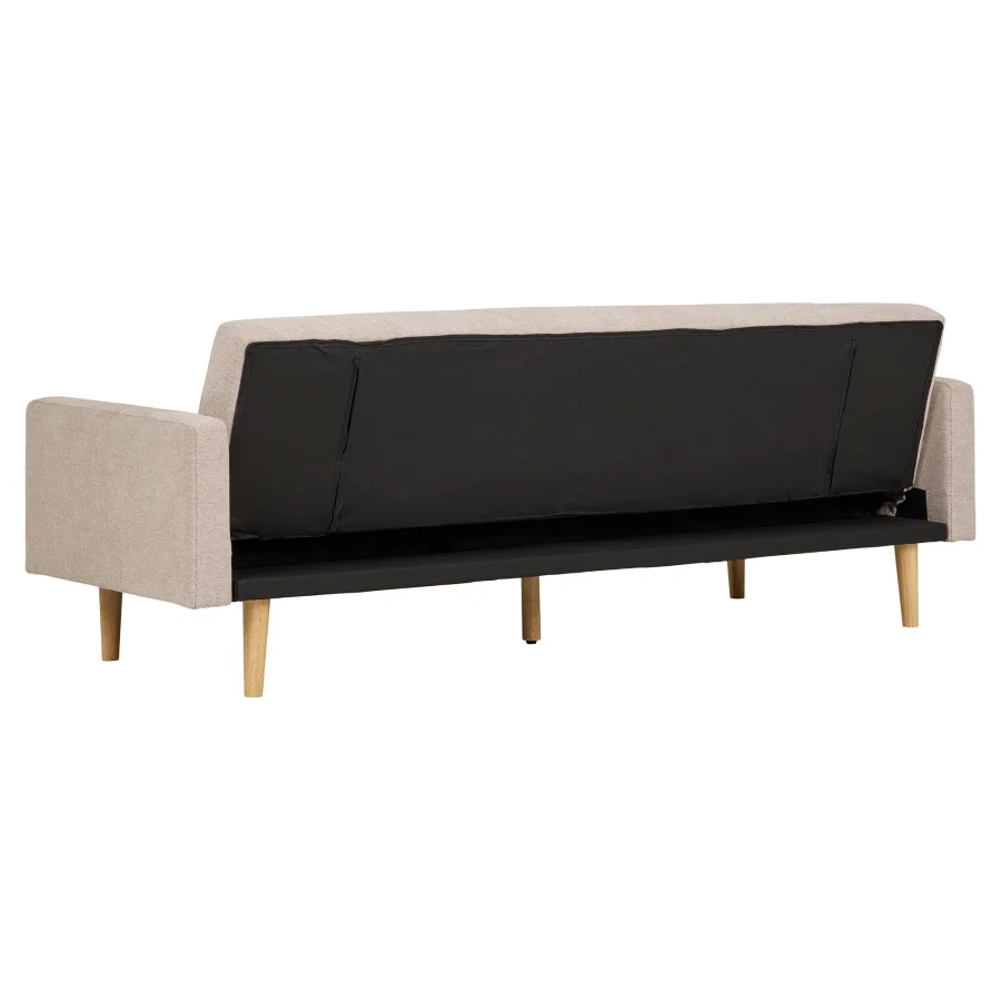 HOUSE NORDIC Kells sovesofa - mrk sand polyester og naturlig tre
