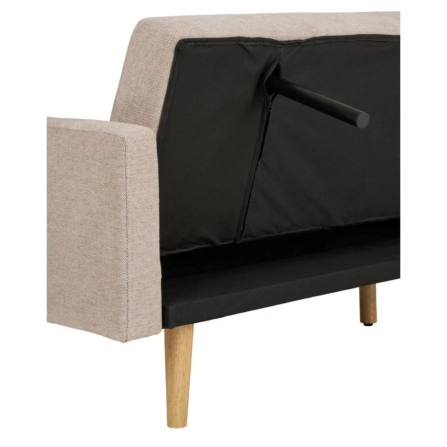 HOUSE NORDIC Kells sovesofa - mrk sand polyester og naturlig tre