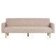 HOUSE NORDIC Kells sovesofa - mrk sand polyester og naturlig tre