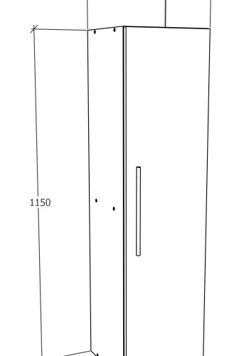VCM NORDIC Arila XL Hängeschrank, m. 1 Tür und 3 Einlegeböden - Holz weiß