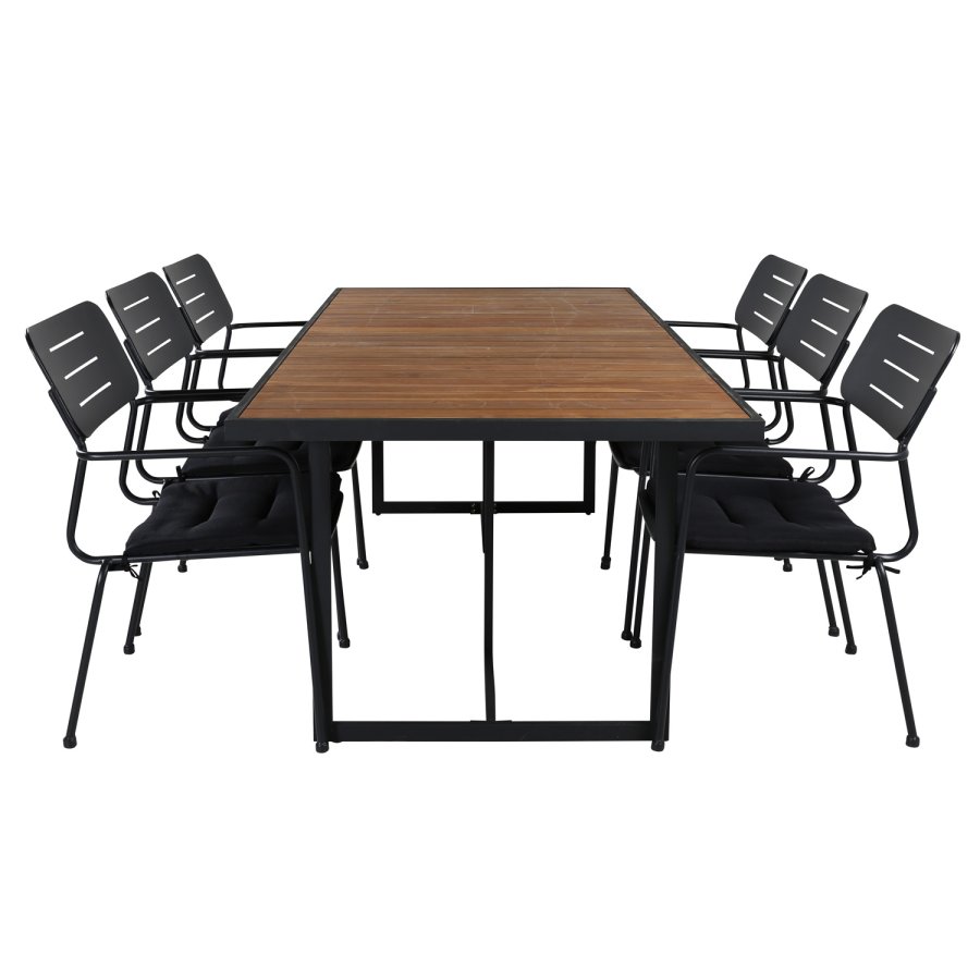 VENTURE DESIGN Nicke havestol, m. armln og hynde - sort polyester og stl