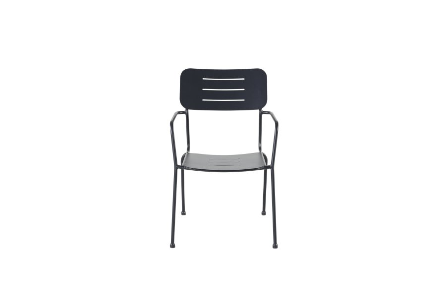 VENTURE DESIGN Nicke hagestol, med armlener og pute - sort polyester og st�l