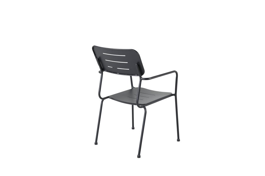 VENTURE DESIGN Nicke hagestol, med armlener og pute - sort polyester og st�l