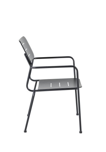 VENTURE DESIGN Nicke hagestol, med armlener og pute - sort polyester og st�l