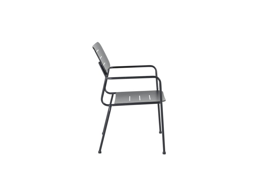 VENTURE DESIGN Nicke hagestol, med armlener og pute - sort polyester og st�l