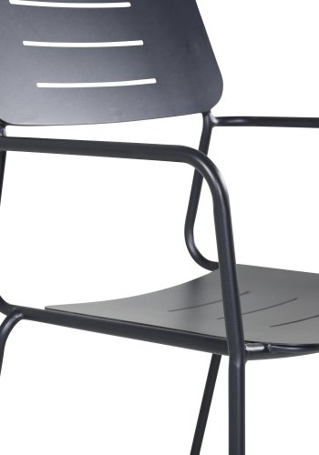 VENTURE DESIGN Nicke hagestol, med armlener og pute - sort polyester og st�l