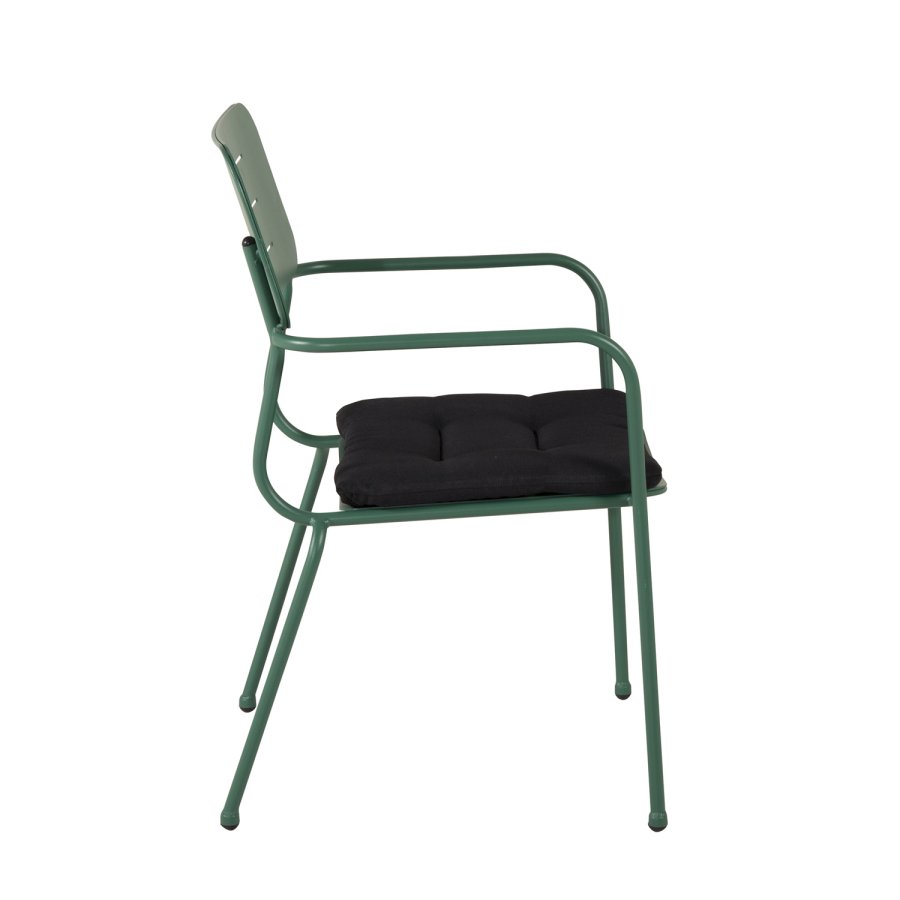 VENTURE DESIGN Nicke havestol, m. armln og sort hynde - grn stl