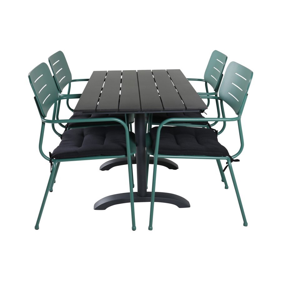 VENTURE DESIGN Nicke havestol, m. armln og sort hynde - grn stl