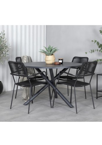 VENTURE DESIGN Alma hagebord - svart aluminium (120)